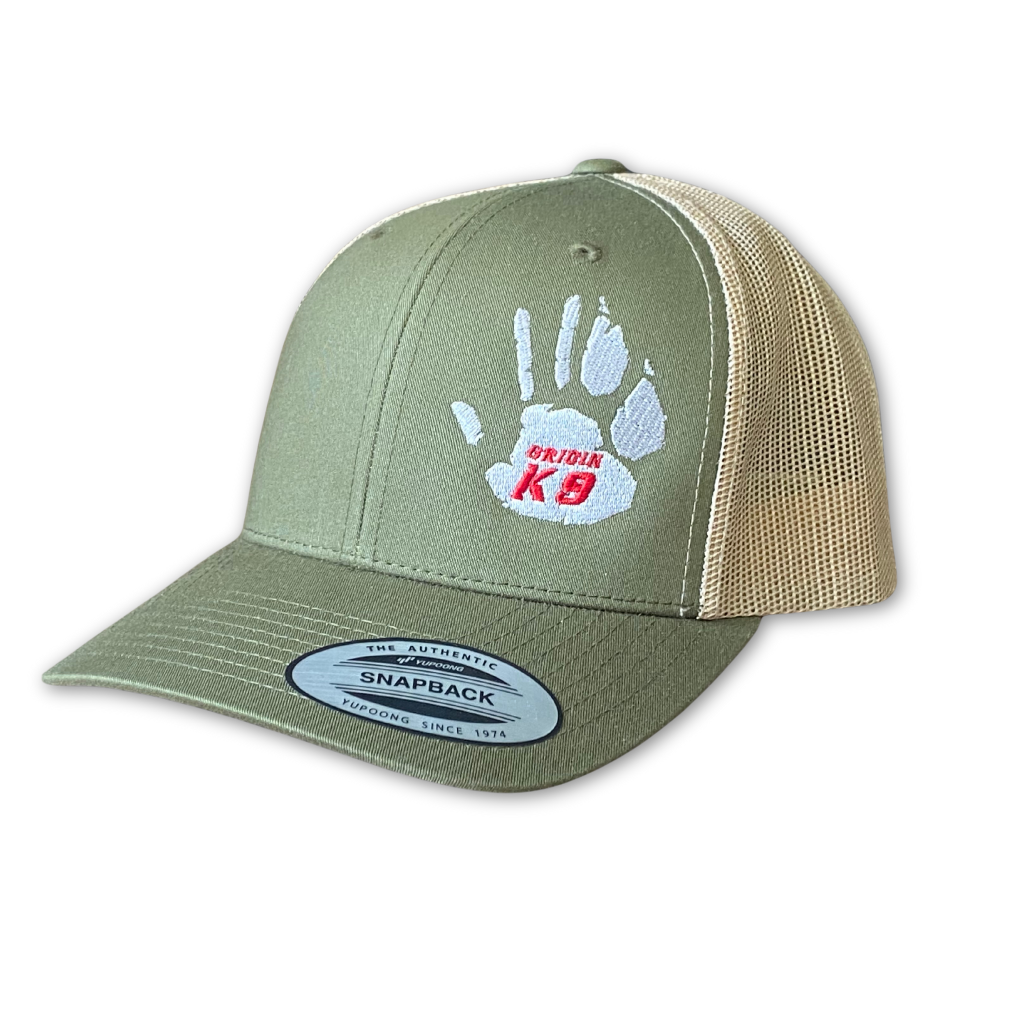 OK9 FlexFit Retro Trucker Cap - Eucalyptus / Tan