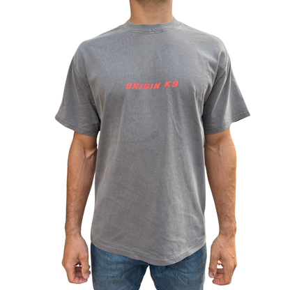 Origin K9 Paw Print Heavy Tee - Faded Gray