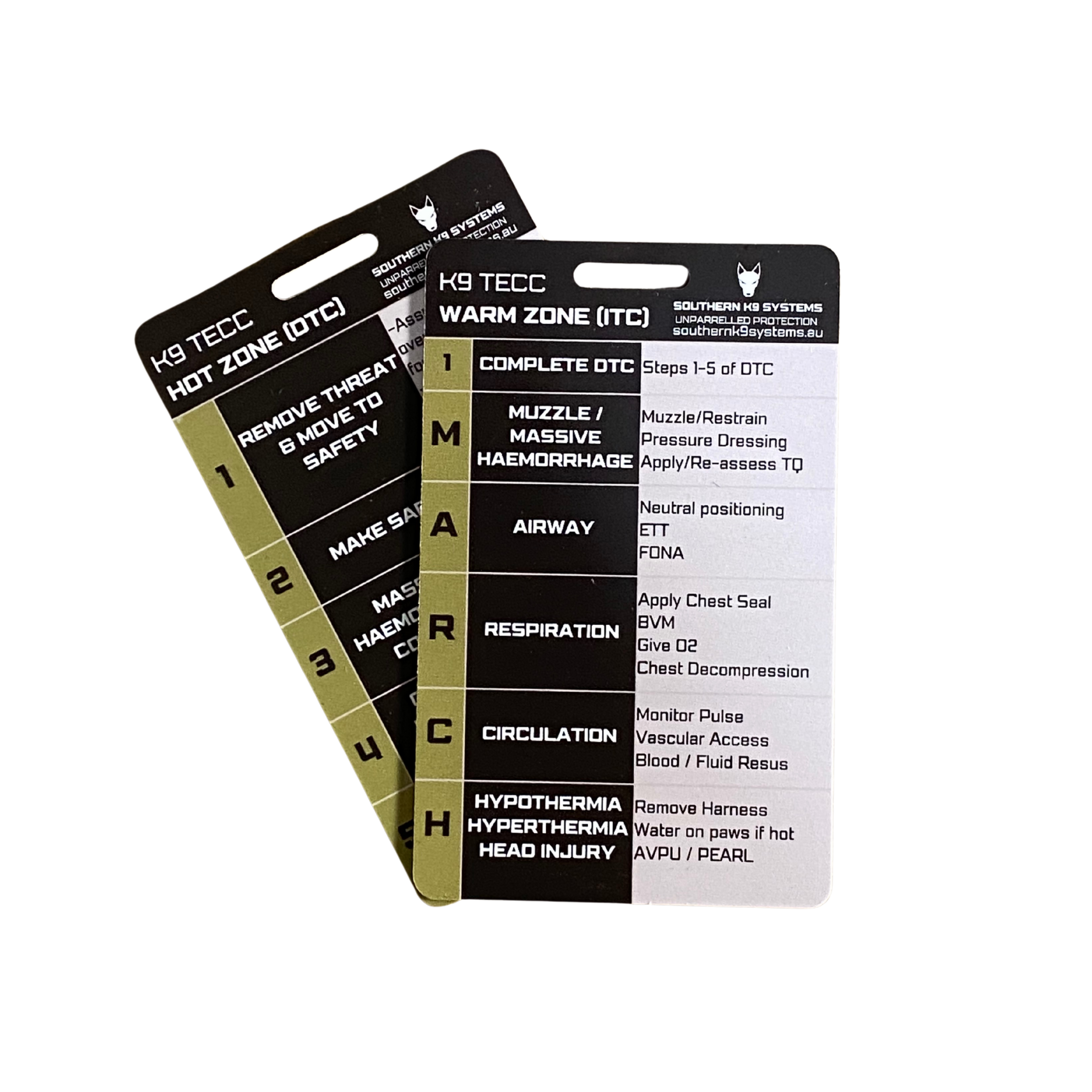 K9 TECC Reference Cards 2‑Card Set for Hot & Warm Zone Care + Vet ...